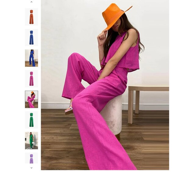 Commense Pants - Commense Pink boho pant suit - medium